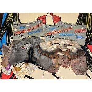 Vintage 1987 Imagineering Inc. Old Man Hobo Cigar Face Mask Rubber Cat Dog Demon